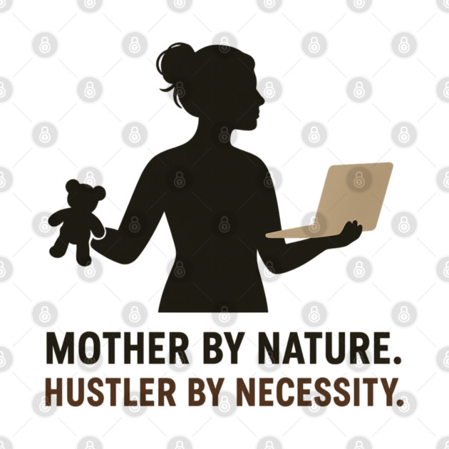 Mother by Nature Hustler by Necessity Working Mom Motivational Tee by Anne Lee