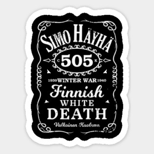 Simo Hayha Finnish Finland Suomi Sisu Whiskey Label Sticker