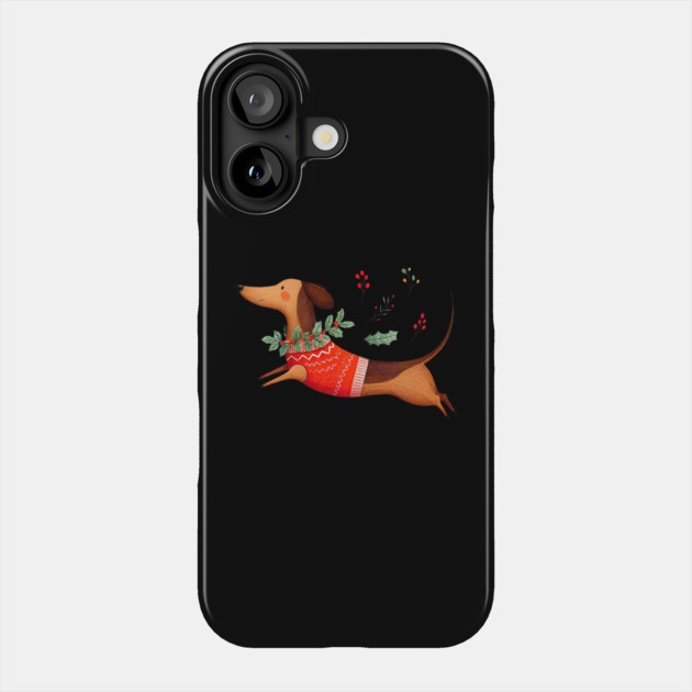 Cute Dachshund Xmas Wiener Dog Lover Funny Merry Christmas Phone Case by yangho