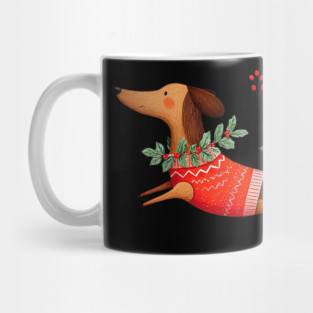 Cute Dachshund Xmas Wiener Dog Lover Funny Merry Christmas Mug