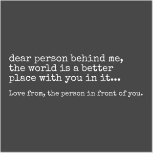 Dear Person Behind Me, Aesthetic, You Are Enough, Inspirational, Be Kind, Mental Health Posters and Art