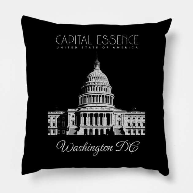 WASHINGTON D.C. CAPITOL BUILDING, ICONIC CITY PRIDE Pillow by Pixel Threads 