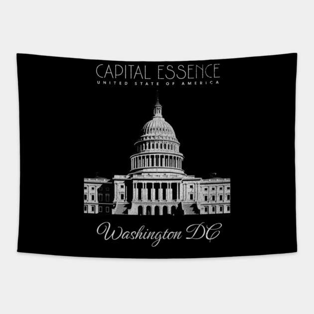WASHINGTON D.C. CAPITOL BUILDING, ICONIC CITY PRIDE Tapestry by Pixel Threads 