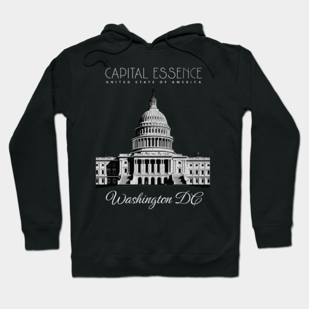 WASHINGTON D.C. CAPITOL BUILDING, ICONIC CITY PRIDE Hoodie by Pixel Threads 
