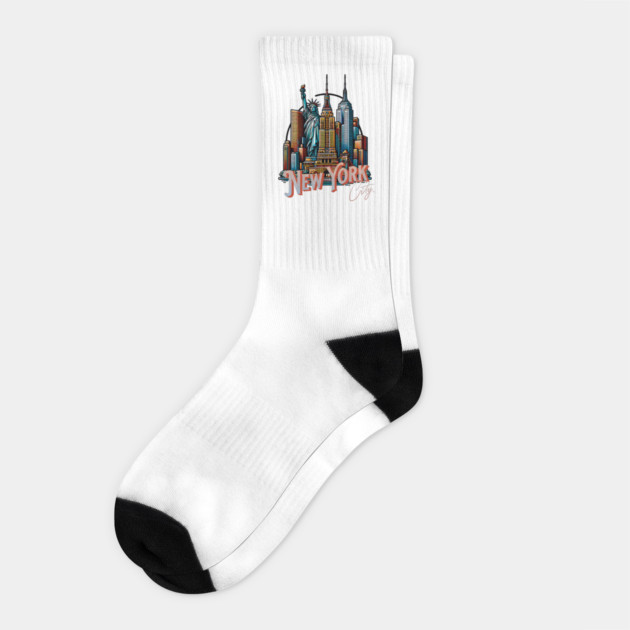 New York Statue Of Liberty. Iconic City Pride Socks by Pixel Threads 
