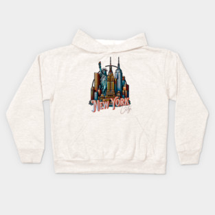 New York Statue Of Liberty. Iconic City Pride Kids Hoodie