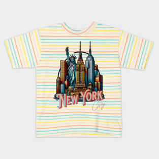 New York Statue Of Liberty. Iconic City Pride Kids T-Shirt