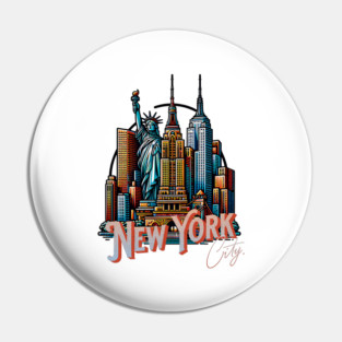 New York Statue Of Liberty. Iconic City Pride Pin