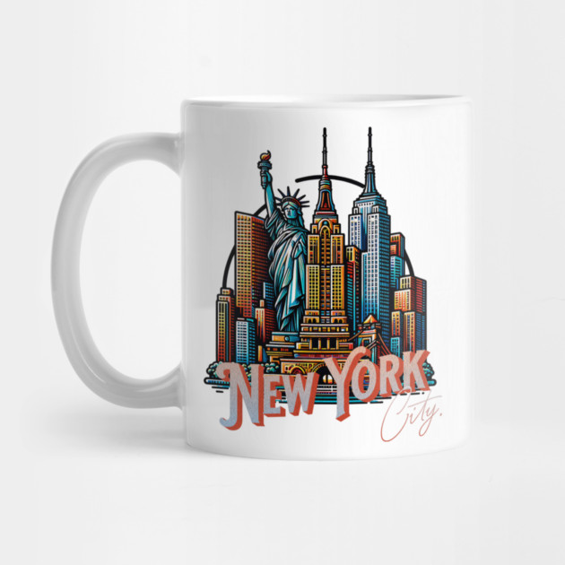 New York Statue Of Liberty. Iconic City Pride by Pixel Threads 