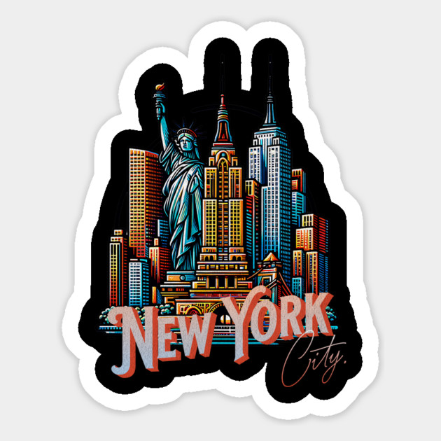 New York Statue Of Liberty. Iconic City Pride Magnet by Pixel Threads 