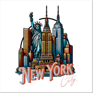 New York Statue Of Liberty. Iconic City Pride Posters and Art