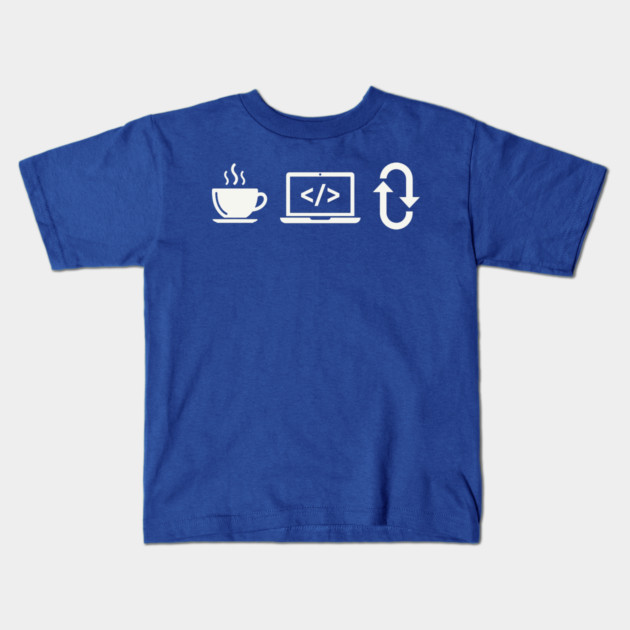 Coffee Code Repeat Kids T-Shirt by enrynz