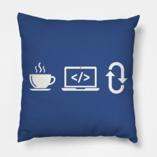 Coffee Code Repeat Pillow