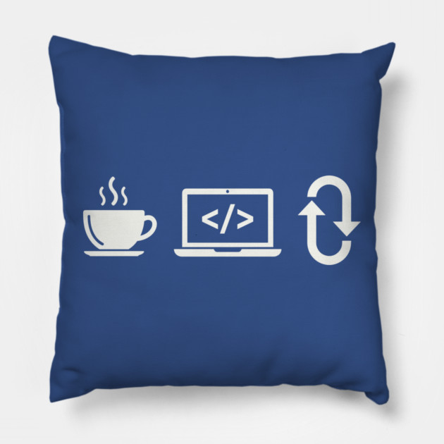 Coffee Code Repeat Pillow by enrynz