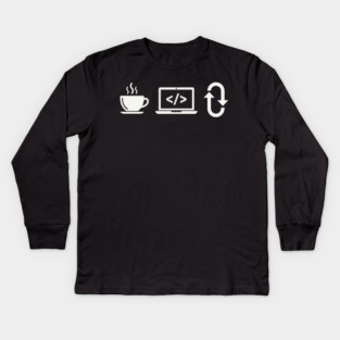 Coffee Code Repeat Kids Long Sleeve T-Shirt
