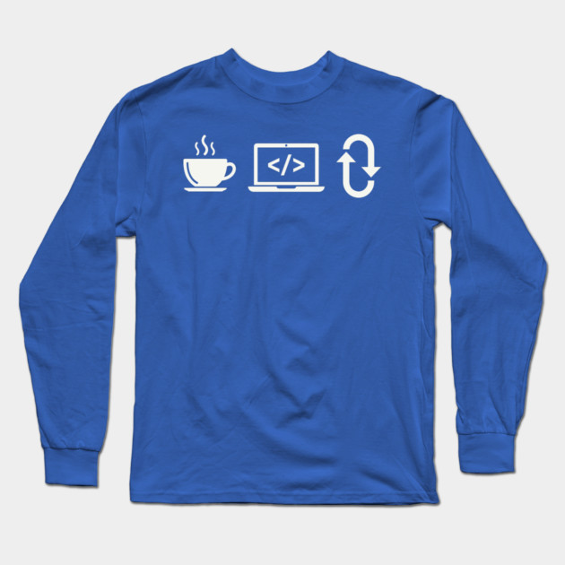 Coffee Code Repeat Long Sleeve T-Shirt by enrynz