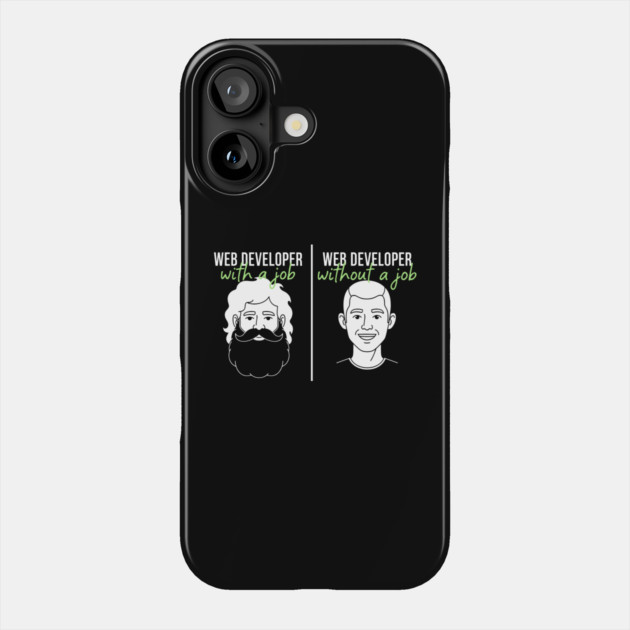 Hilarious Web Developer: With Job vs Without Meme Phone Case by enrynz