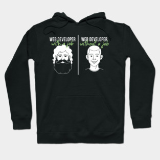 Hilarious Web Developer: With Job vs Without Meme Hoodie