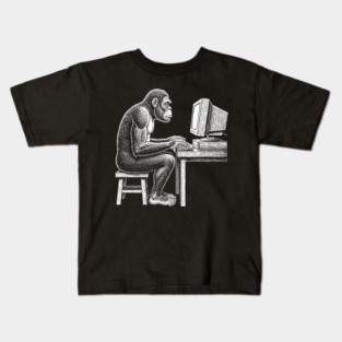 Code Monkey at Work Kids T-Shirt