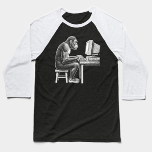 Code Monkey at Work Baseball T-Shirt
