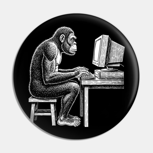 Code Monkey at Work Pin by enrynz