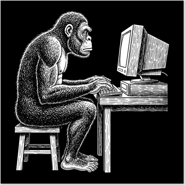 Code Monkey at Work Wall Art by enrynz