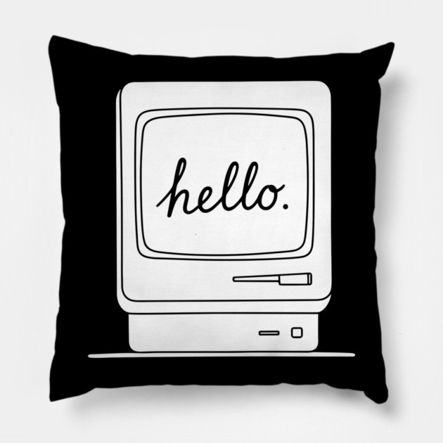 Retro Mac 'Hello.' Screen Pillow by enrynz