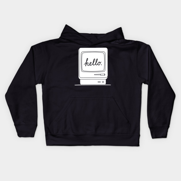 Retro Mac 'Hello.' Screen Kids Hoodie by enrynz
