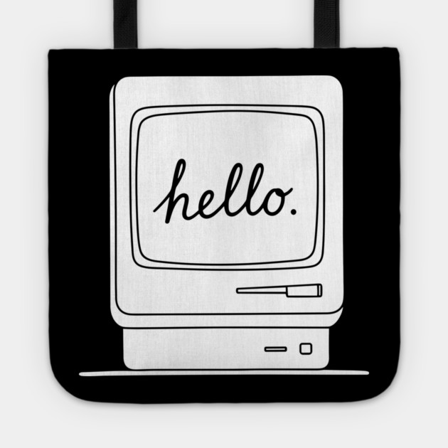 Retro Mac 'Hello.' Screen Tote by enrynz