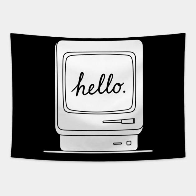 Retro Mac 'Hello.' Screen Tapestry by enrynz