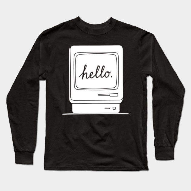 Retro Mac 'Hello.' Screen Long Sleeve T-Shirt by enrynz