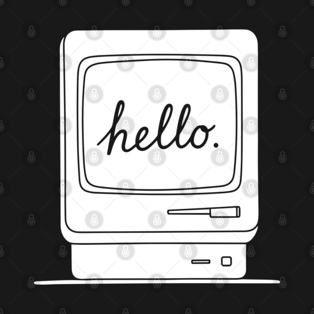 Retro Mac 'Hello.' Screen by enrynz