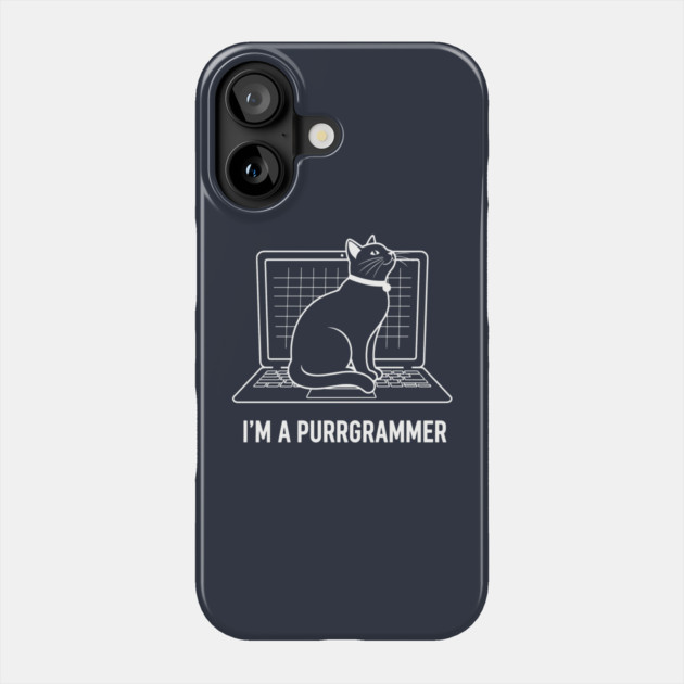 Purrrgrammer Cat Phone Case by enrynz