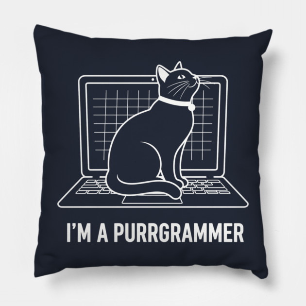 Purrrgrammer Cat Pillow by enrynz