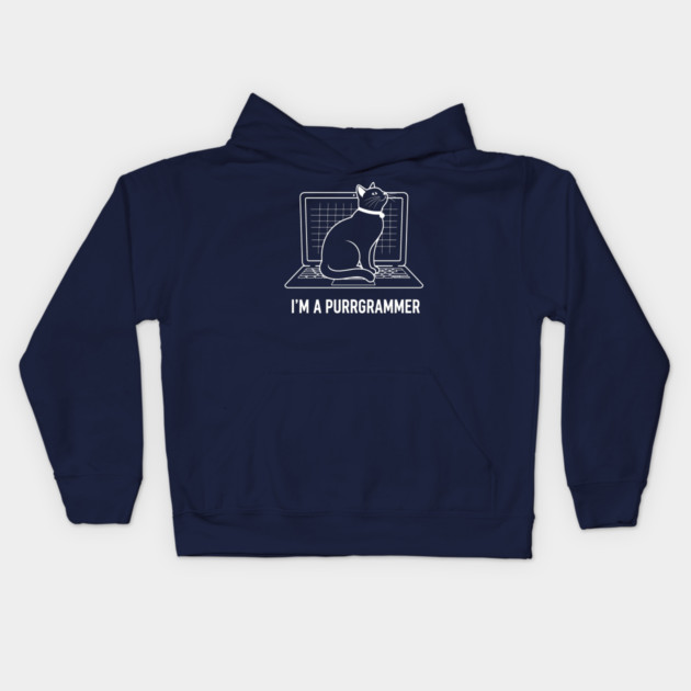 Purrrgrammer Cat Kids Hoodie by enrynz