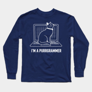 Purrrgrammer Cat Long Sleeve T-Shirt