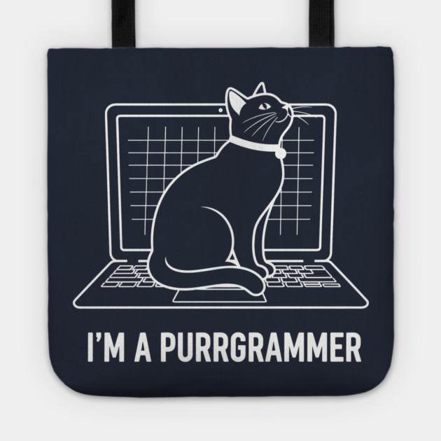 Purrrgrammer Cat Tote by enrynz