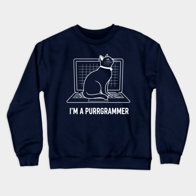 Purrrgrammer Cat Crewneck Sweatshirt by enrynz