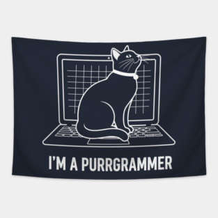 Purrrgrammer Cat Tapestry