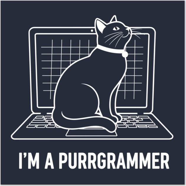 Purrrgrammer Cat Wall Art by enrynz