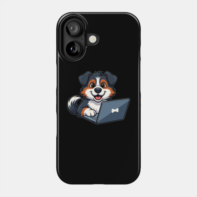 Cute Geek Bernese Puppy Phone Case by enrynz
