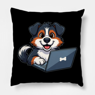 Cute Geek Bernese Puppy Pillow