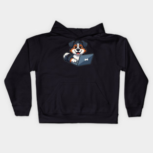 Cute Geek Bernese Puppy Kids Hoodie