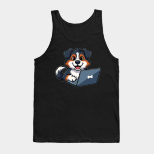 Cute Geek Bernese Puppy Tank Top