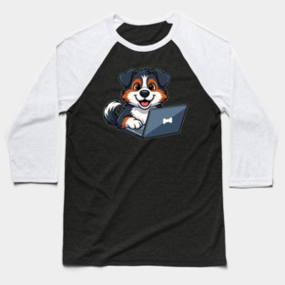Cute Geek Bernese Puppy Baseball T-Shirt