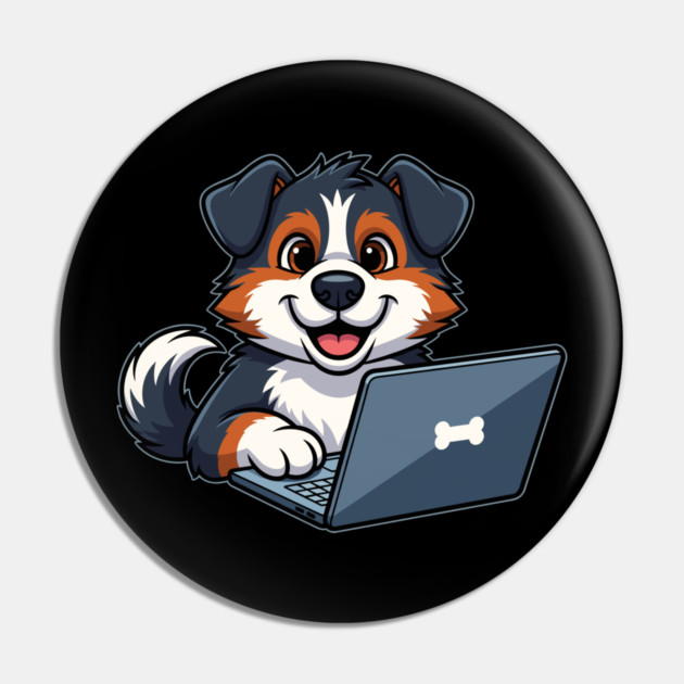 Cute Geek Bernese Puppy Pin by enrynz