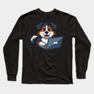 Cute Geek Bernese Puppy Long Sleeve T-Shirt