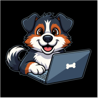 Cute Geek Bernese Puppy Posters and Art