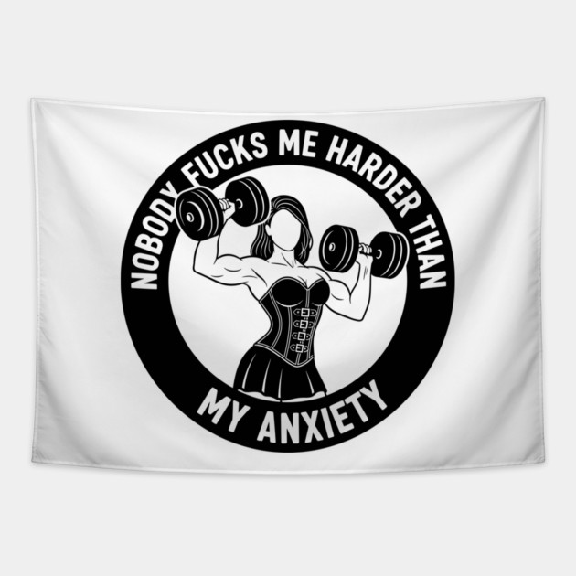 Anxiety Fuels My Gym Tapestry by enrynz