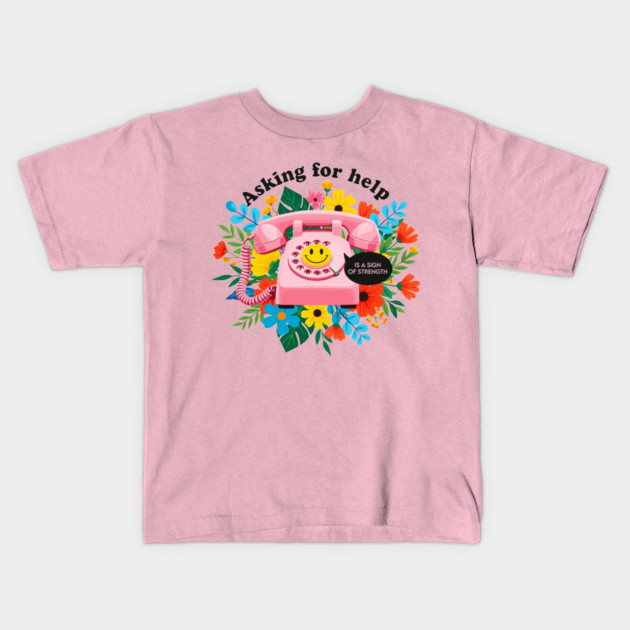 Asking for Help is Strength Kids T-Shirt by enrynz